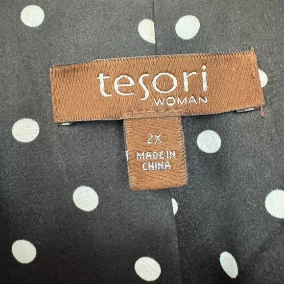 Tesori Women's Plus Black Coat Blazer Size 2X - Picture 6 of 6